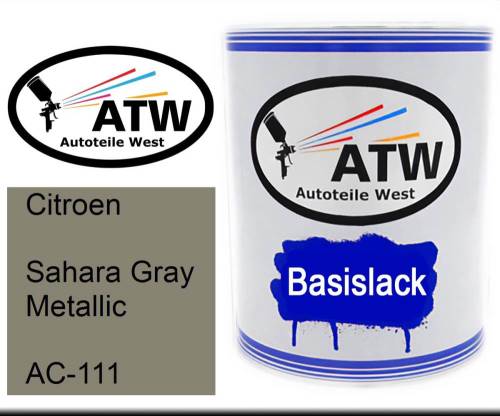 Citroen, Sahara Gray Metallic, AC-111: 1L Lackdose, von ATW Autoteile West.